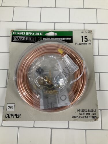 1/4 in. x 15 ft. Copper Icemaker Installation Kit by Everbilt (6922778804407)